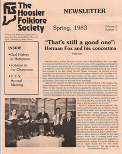 Hoosier Folklore Society Newsletter