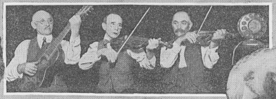 Black and white photo of old fiddlers