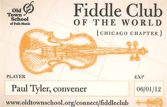 Fiddle Club of the World membership card
