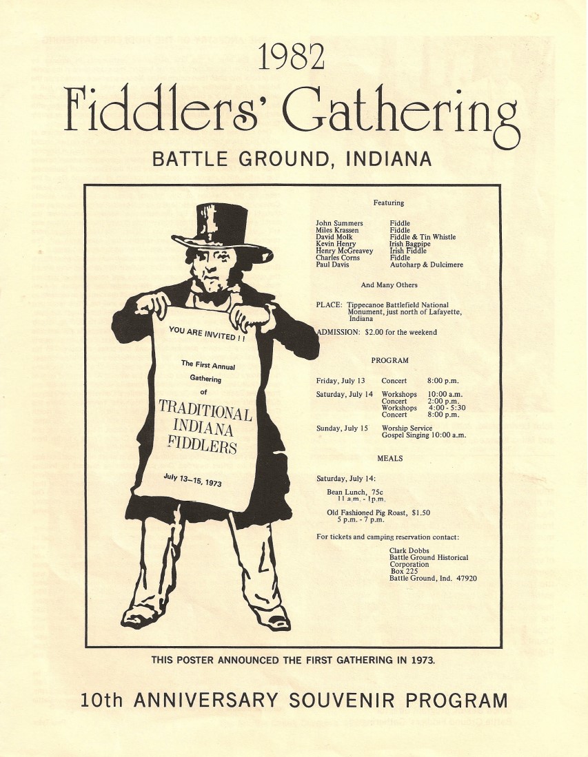 1982 Indiana Fiddlers Gathering program