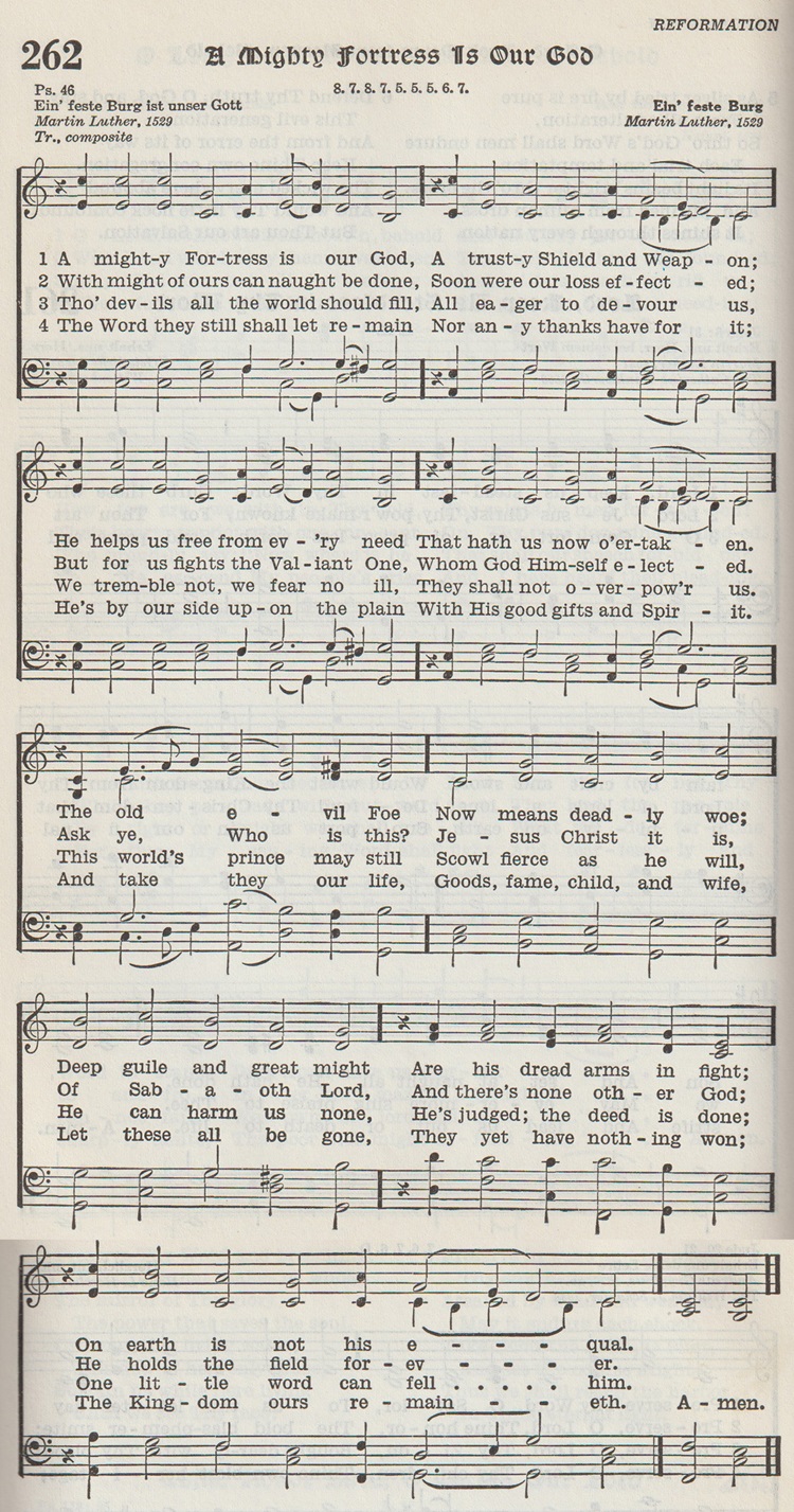 A Mighty Fortress Is Our God from The Lutheran Hymnal, 1941